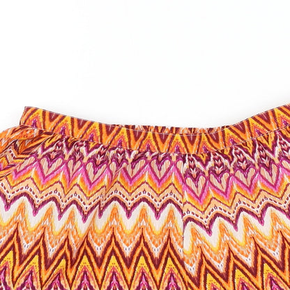 Primark Womens Multicoloured Geometric Polyester Hot Pants Shorts Size M Regular Pull On