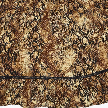 River Island Womens Brown Animal Print Polyester Basic Blouse Size 8 Round Neck - Snake Skin Print