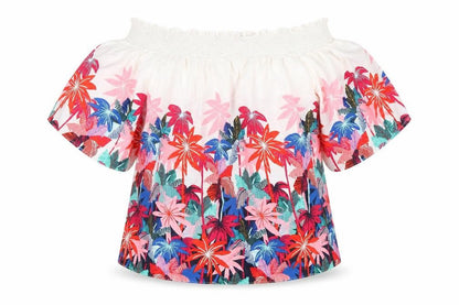 Marks and Spencer Womens Multicoloured Floral Polyester Basic Blouse Size 10 Square Neck