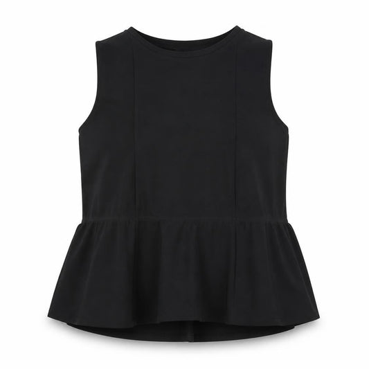 Carmakoma Womens Black Polyester Basic Tank Size L Round Neck