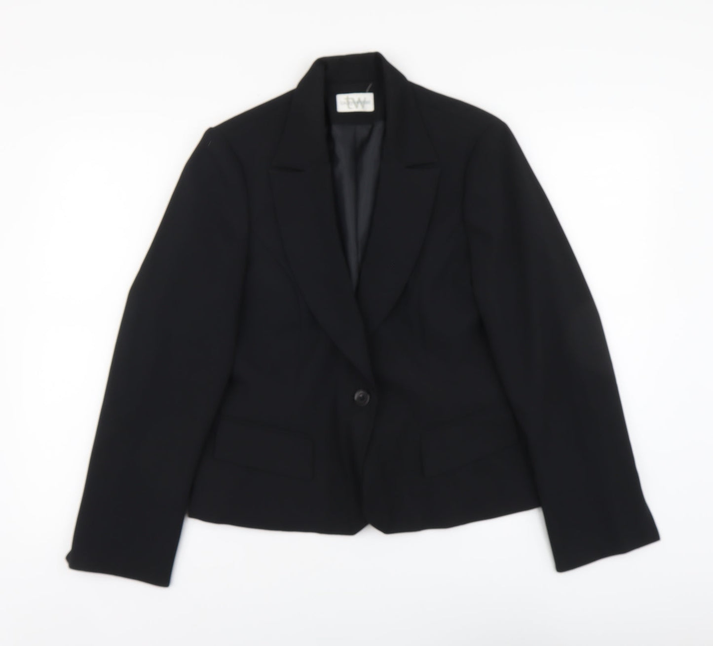 Todays Woman Womens Black Polyester Jacket Suit Jacket Size 12