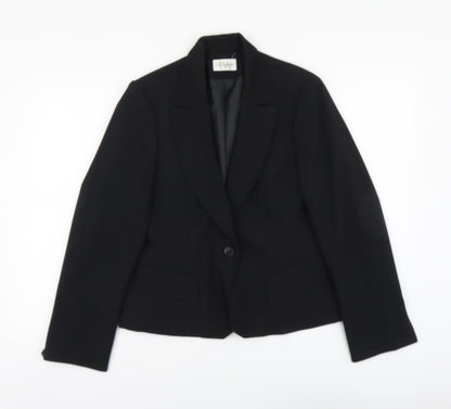 Todays Woman Womens Black Polyester Jacket Suit Jacket Size 12