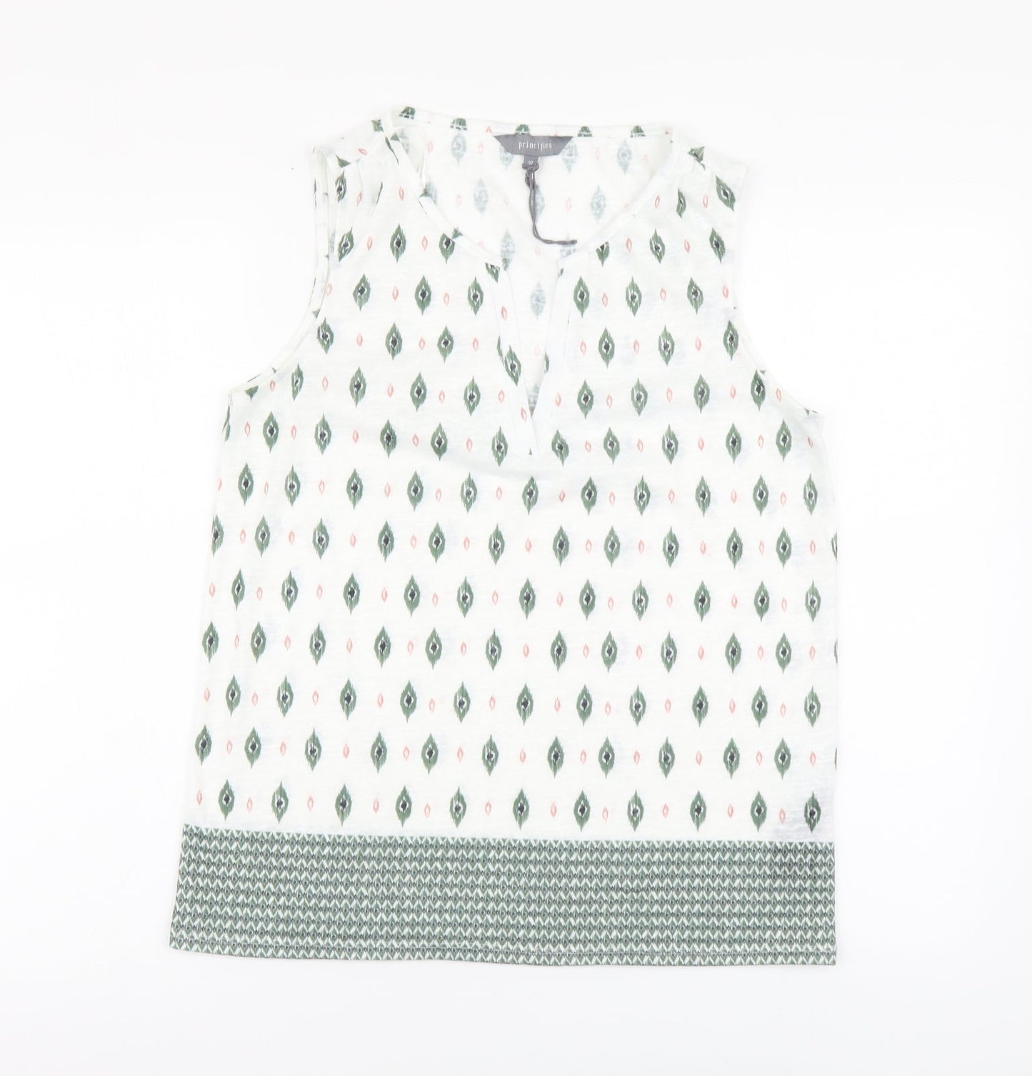 Womens UK Size 10 Principles White Basic Tank