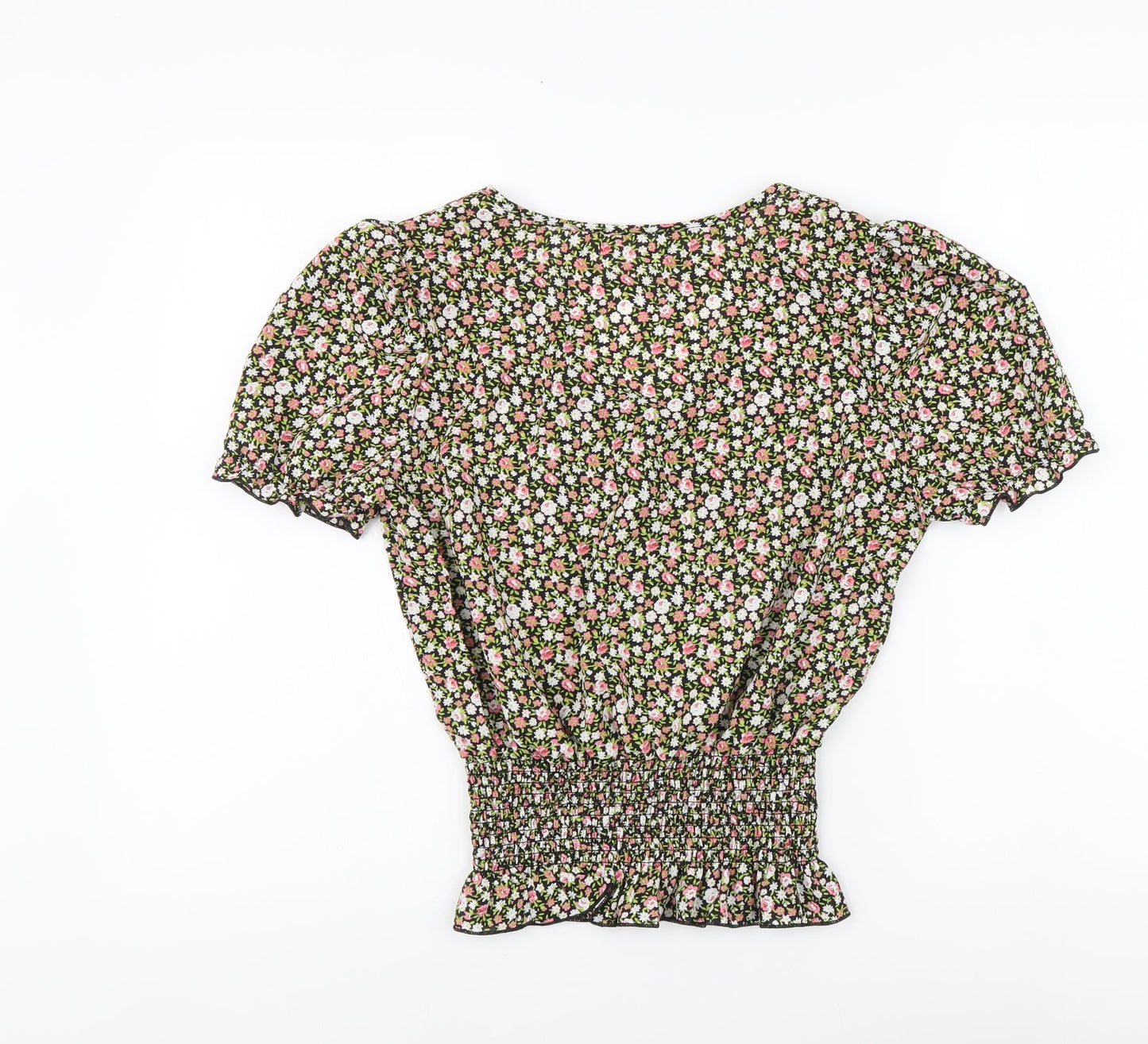Paris et Moi Womens Multicoloured Floral Polyamide Basic Blouse Size S V-Neck