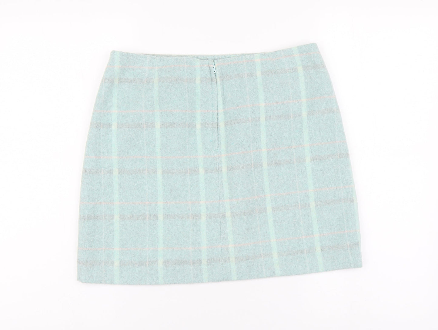 Tammy Girl Girls Blue Plaid Polyester Mini Skirt Size 13-14 Years Regular Zip