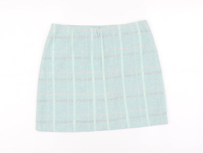 Tammy Girl Girls Blue Plaid Polyester Mini Skirt Size 13-14 Years Regular Zip