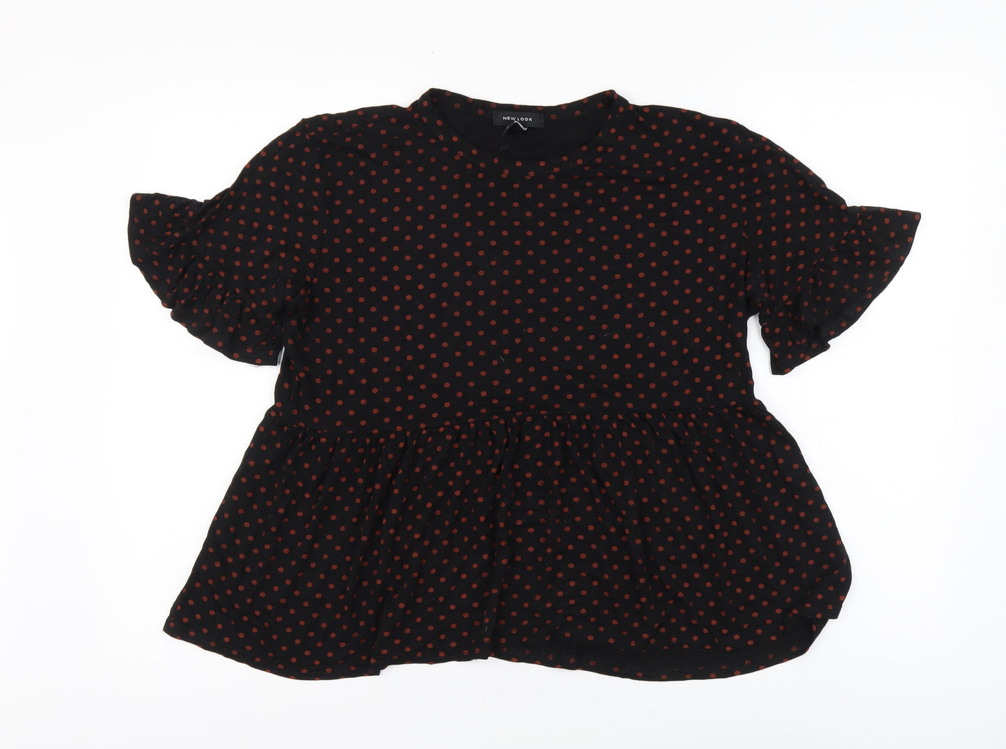 Womens UK Size 14 New Look Black Basic T-Shirt
