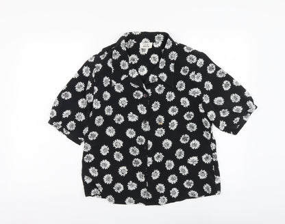 Womens UK Size S Marks and Spencer Black Basic Button-Up