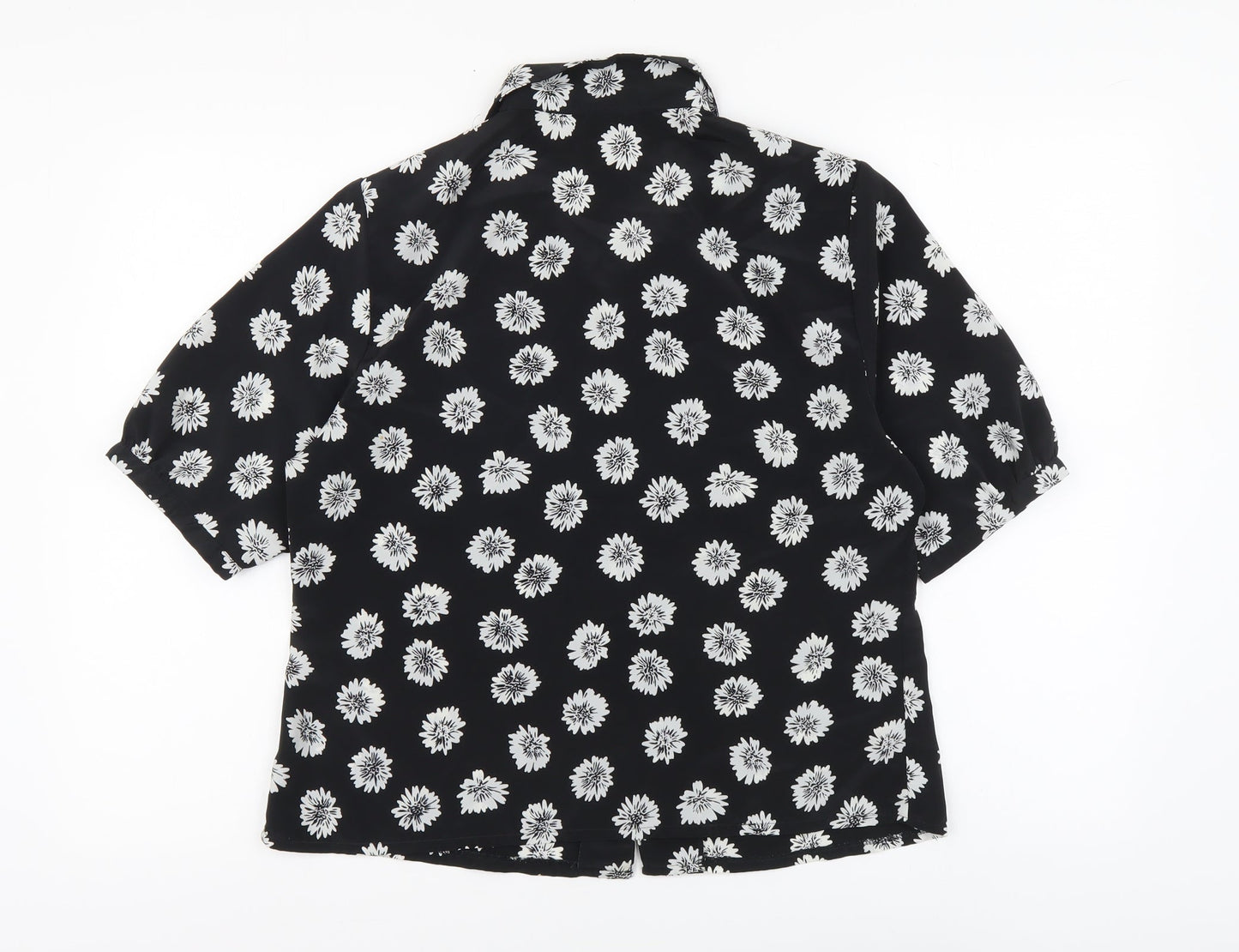Womens UK Size S Marks and Spencer Black Basic Button-Up
