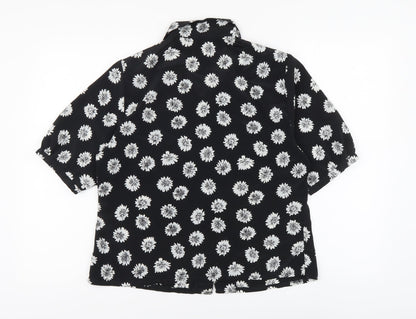 Womens UK Size S Marks and Spencer Black Basic Button-Up