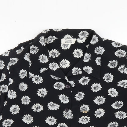 Womens UK Size S Marks and Spencer Black Basic Button-Up