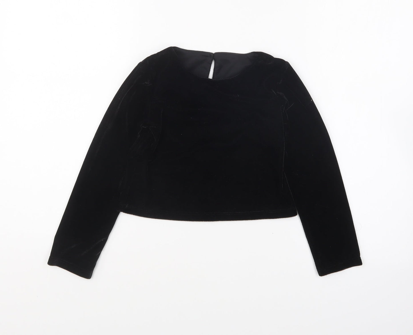 Dunnes Stores Girls Black Polyester Basic T-Shirt Size 5-6 Years Round Neck Pullover