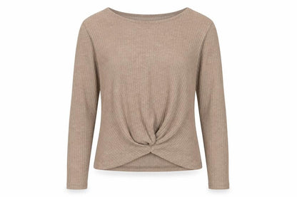 SheIn Womens Brown Round Neck Polyester Pullover Jumper Size XS