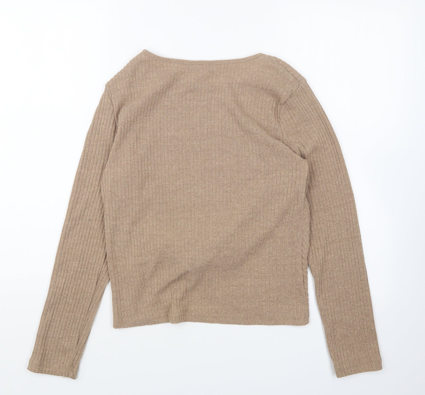 SheIn Womens Brown Round Neck Polyester Pullover Jumper Size XS