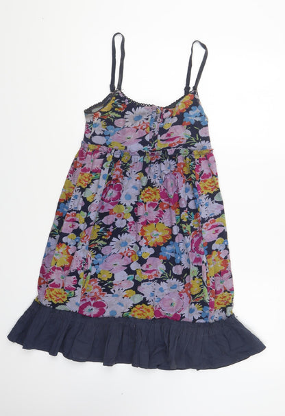 River Island Womens Multicoloured Floral Cotton Mini Size 6 Sweetheart Pullover