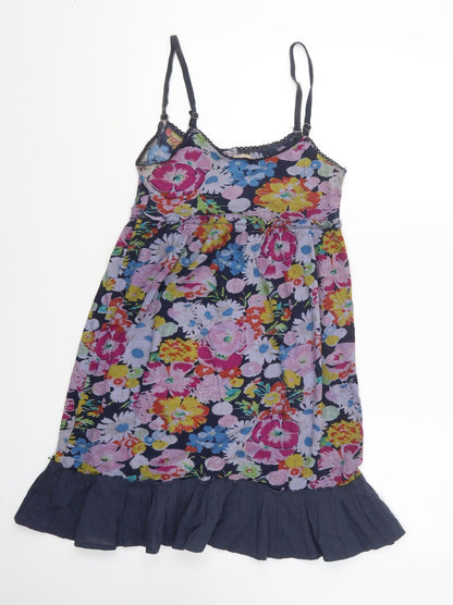 River Island Womens Multicoloured Floral Cotton Mini Size 6 Sweetheart Pullover
