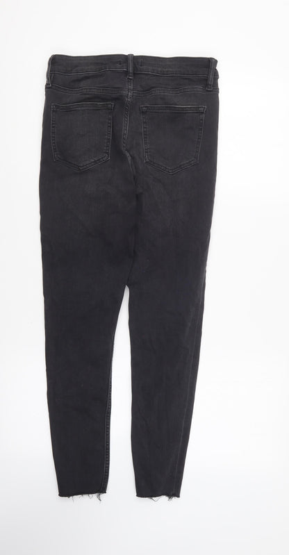 F&F Womens Black Cotton Skinny Jeans Size 10 L23 in Regular Button