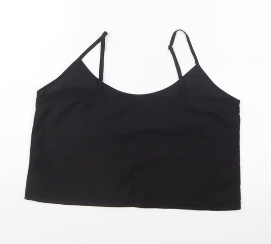 Jack Wills Womens Black Cotton Camisole T-Shirt Size 12 V-Neck