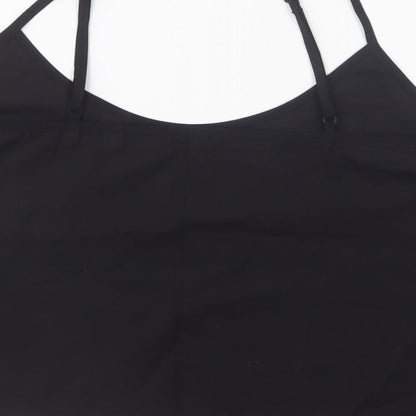 Jack Wills Womens Black Cotton Camisole T-Shirt Size 12 V-Neck