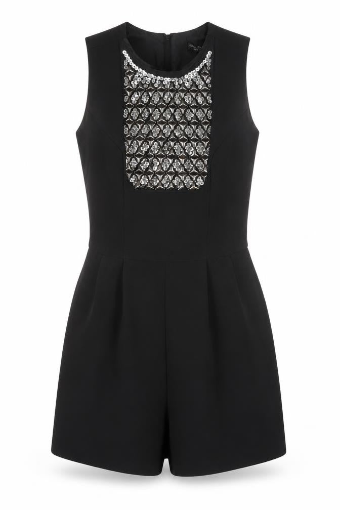 Womens UK Size 6 Miss Selfridge One-Piece Black Playsuit