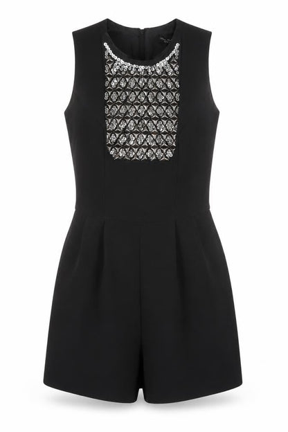 Womens UK Size 6 Miss Selfridge One-Piece Black Playsuit