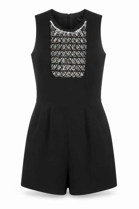 Womens UK Size 6 Miss Selfridge One-Piece Black Playsuit