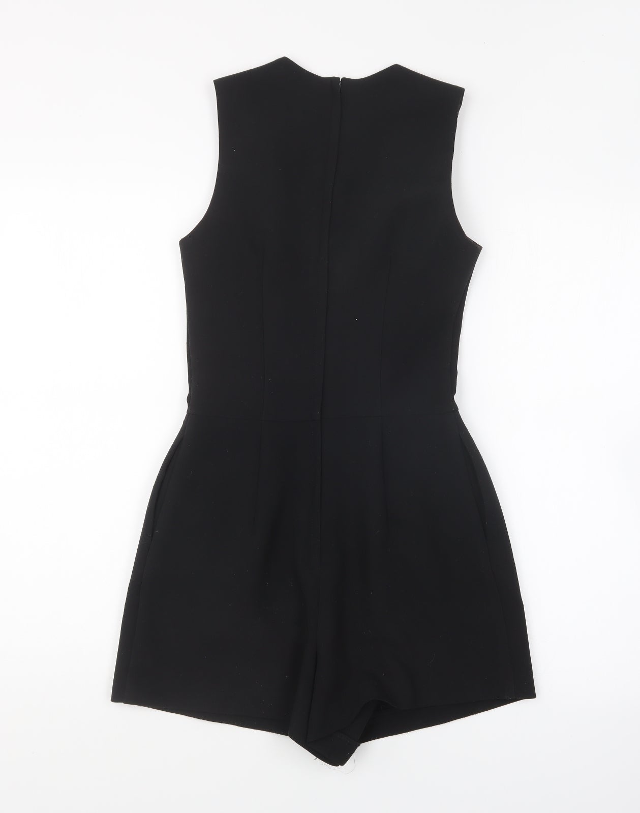 Miss Selfridge Womens Black Polyester Playsuit One-Piece Size 6 Zip
