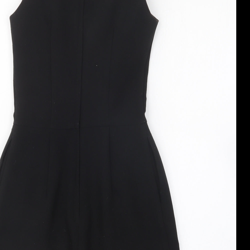 Miss Selfridge Womens Black Polyester Playsuit One-Piece Size 6 Zip
