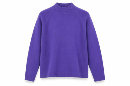Womens UK Size L Text Purple Pullover Jumper