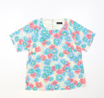 Womens UK Size 14 Exhibit Multicoloured Basic Blouse