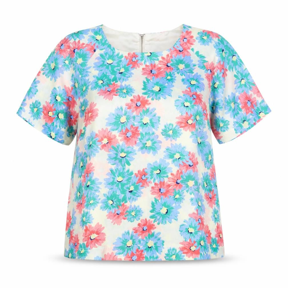 Womens UK Size 14 Exhibit Multicoloured Basic Blouse