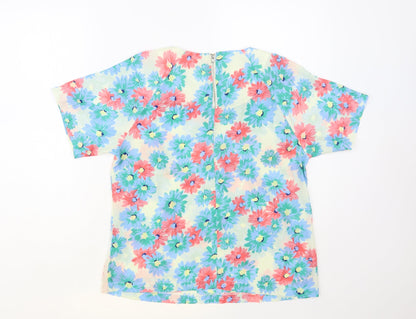 Womens UK Size 14 Exhibit Multicoloured Basic Blouse