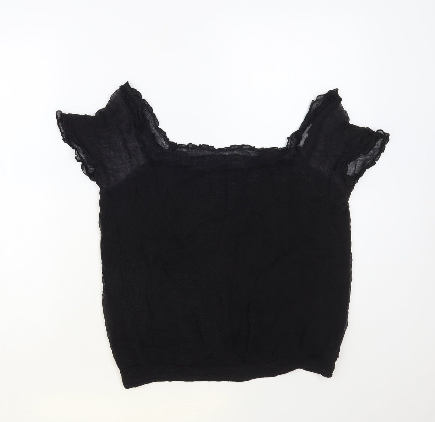 Womens UK Size 14 South Black Basic Blouse