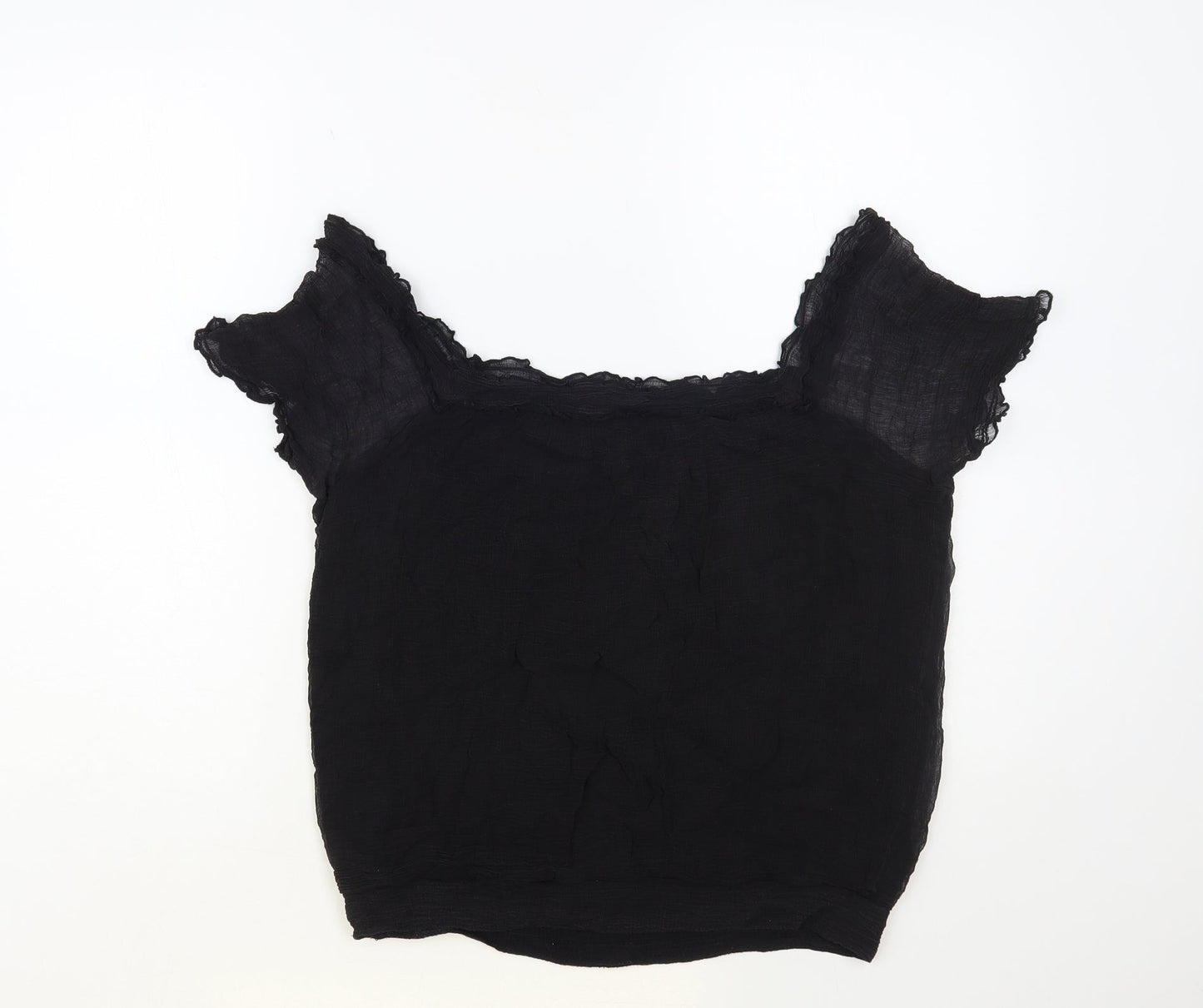 Womens UK Size 14 South Black Basic Blouse