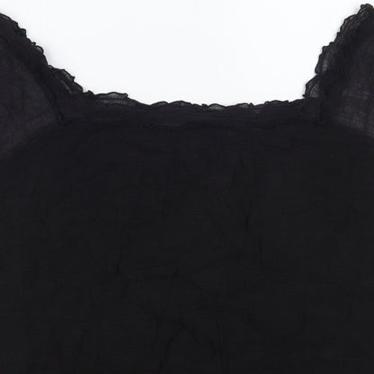 Womens UK Size 14 South Black Basic Blouse