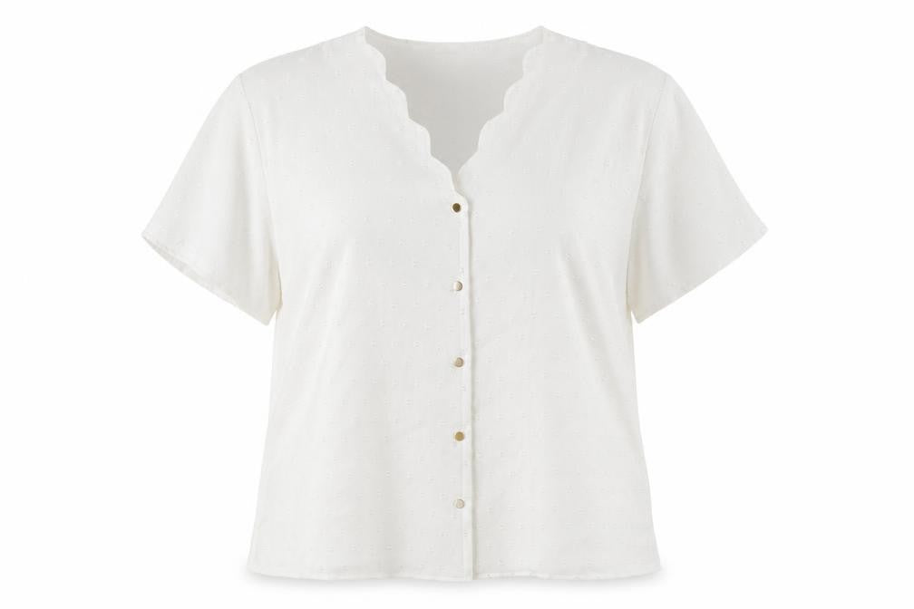 Womens UK Size XL SheIn White Basic Button-Up