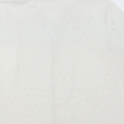 SheIn Womens White Polyester Basic Button-Up Size XL V-Neck