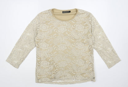 Womens UK Size L Paramour Beige Basic Blouse