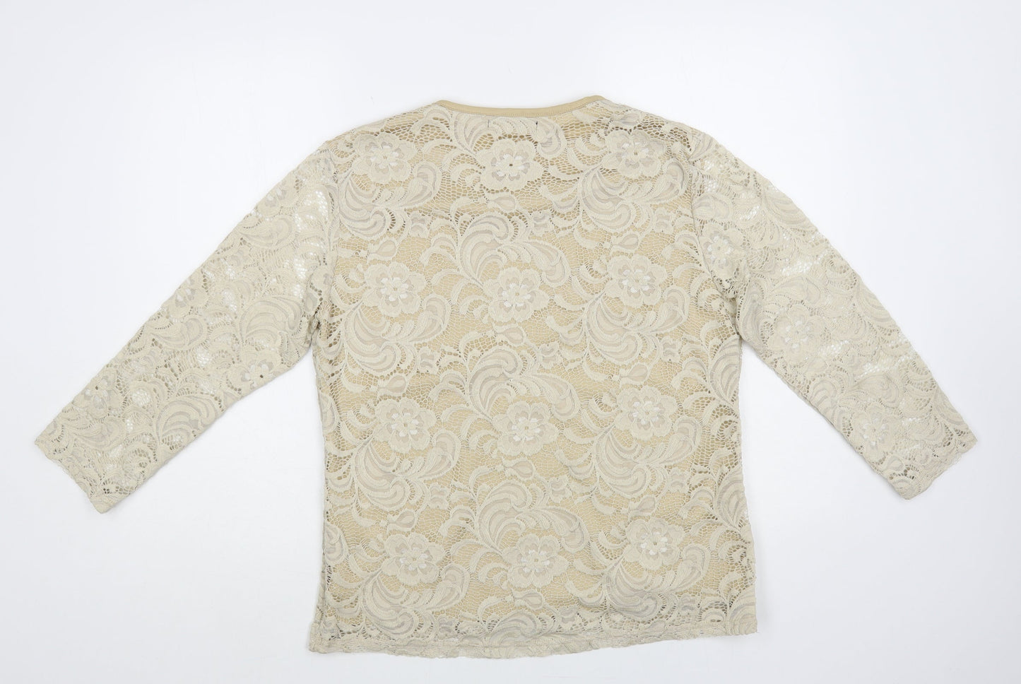 Womens UK Size L Paramour Beige Basic Blouse