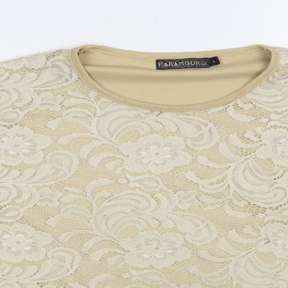 Womens UK Size L Paramour Beige Basic Blouse