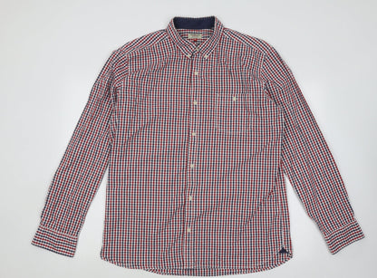 Mens UK Size XL NEXT Red  Button-Up Long Sleeve Casual Shirt