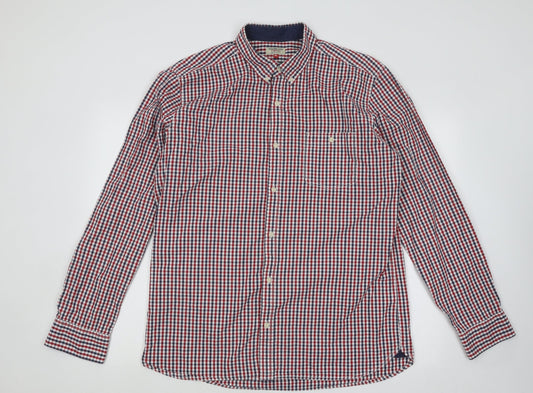 Mens UK Size XL NEXT Red  Button-Up Long Sleeve Casual Shirt
