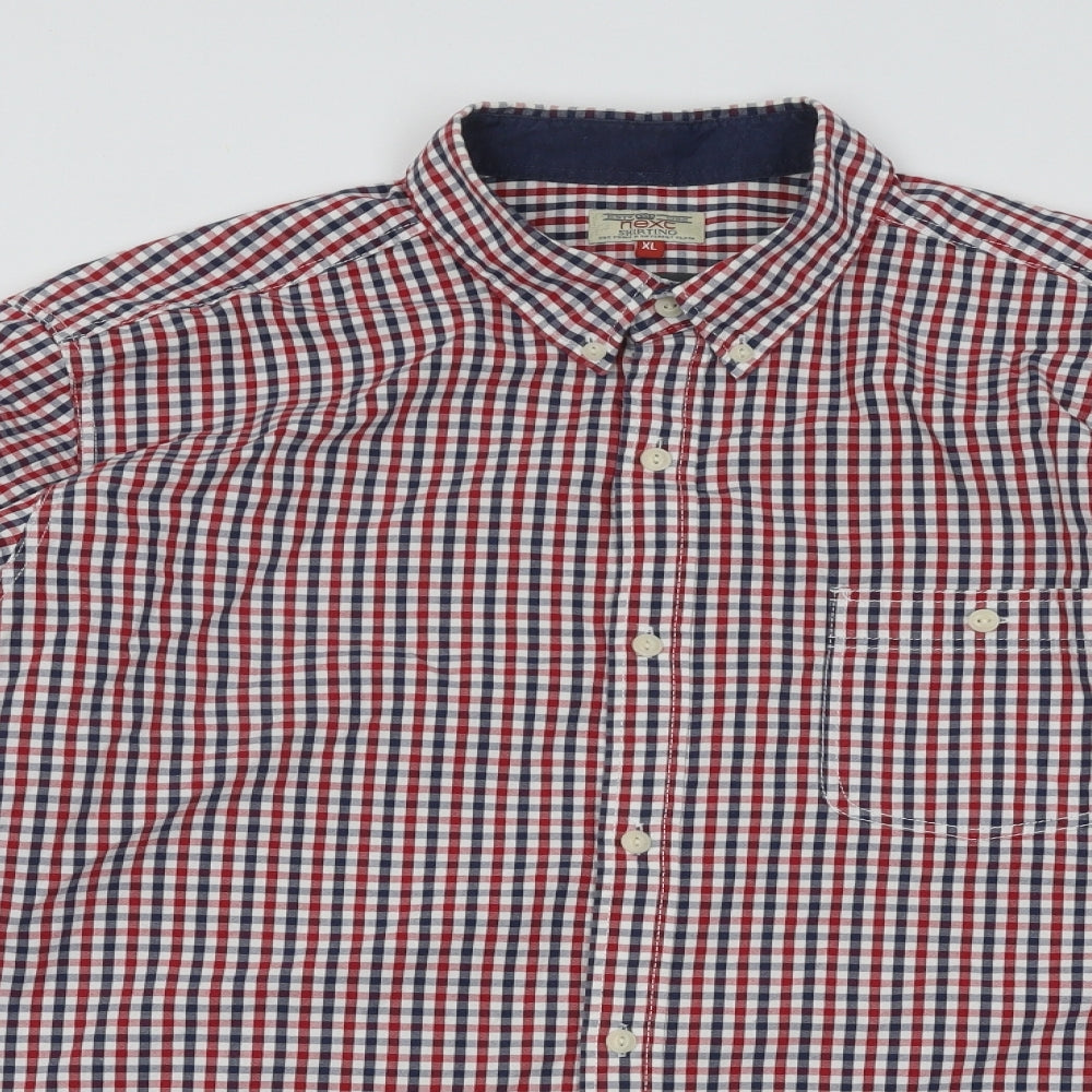 Mens UK Size XL NEXT Red  Button-Up Long Sleeve Casual Shirt