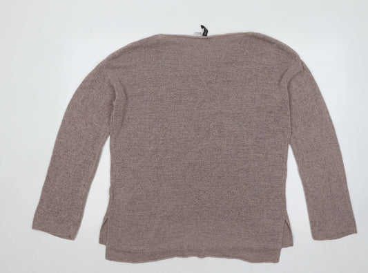 Divided by H&M Womens Brown Round Neck Acrylic Pullover Jumper Size S