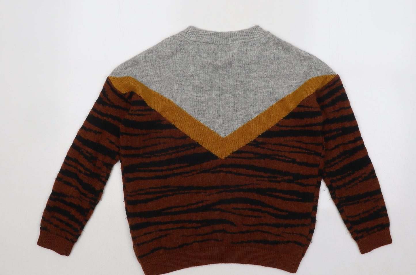 Womens UK Size S Papaya Multicoloured Pullover Jumper