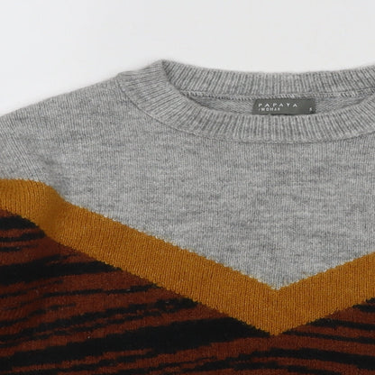 Womens UK Size S Papaya Multicoloured Pullover Jumper