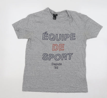 Womens UK Size M H&M Grey Basic T-Shirt