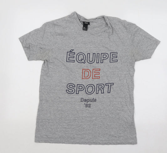 Womens UK Size M H&M Grey Basic T-Shirt