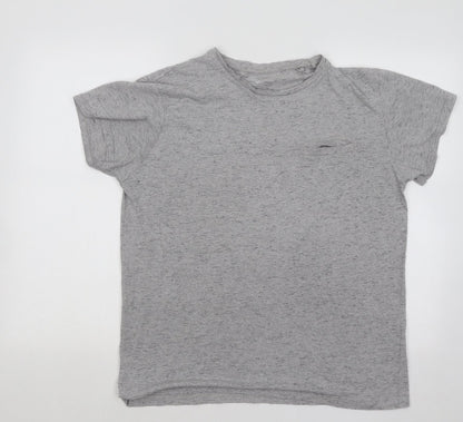 Cedar Wood State Womens Grey Cotton Basic T-Shirt Size M Round Neck