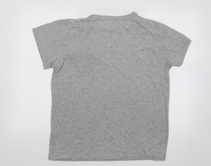 Cedar Wood State Womens Grey Cotton Basic T-Shirt Size M Round Neck